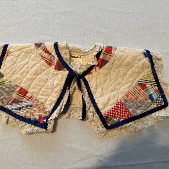 Handmade Tops - Vintage Quilted Patchwork Collar Shawl Women’s S/M Handmade  Cottagecore